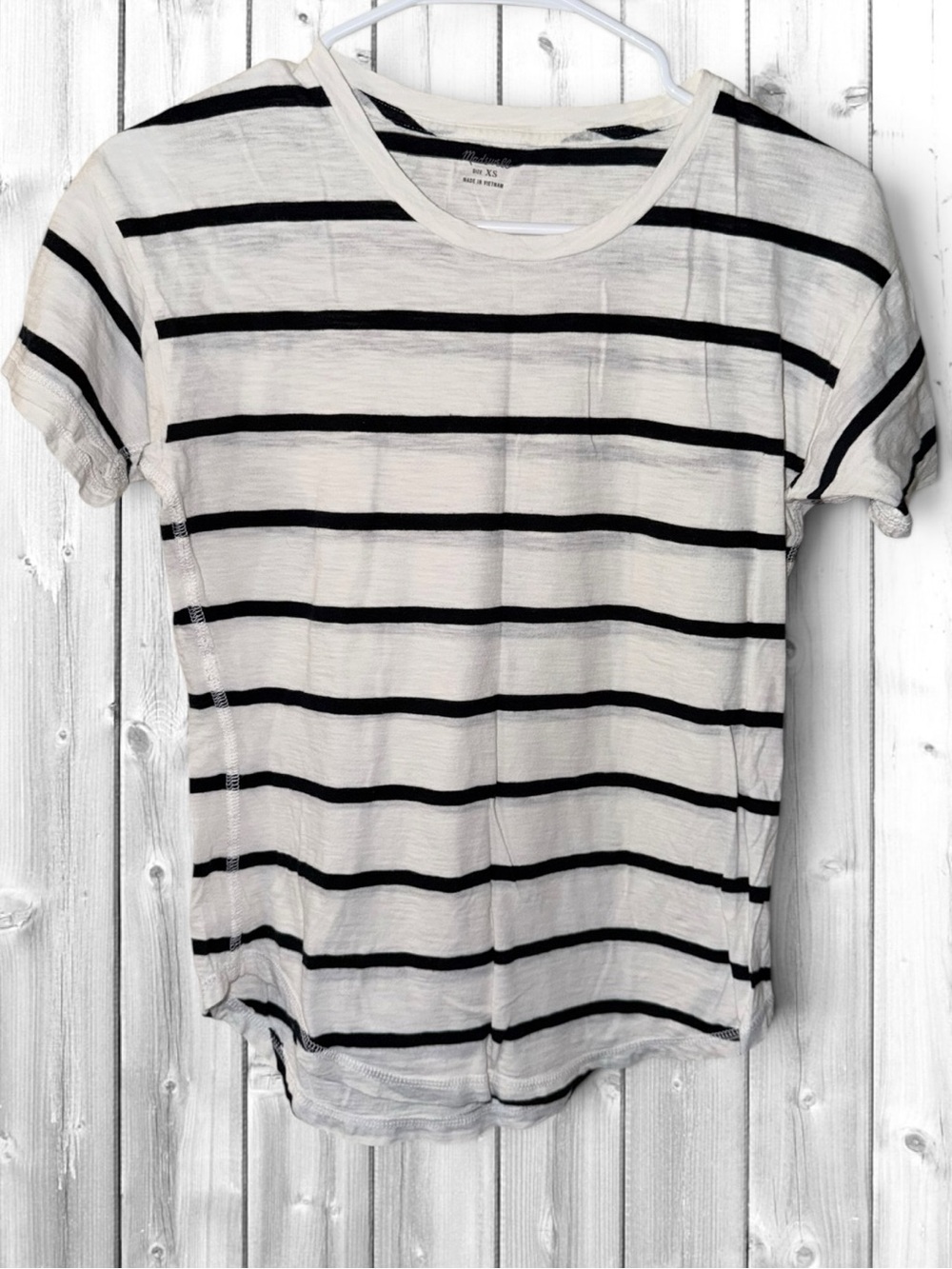 Madewell Black & White Striped Short Sleeve Tee